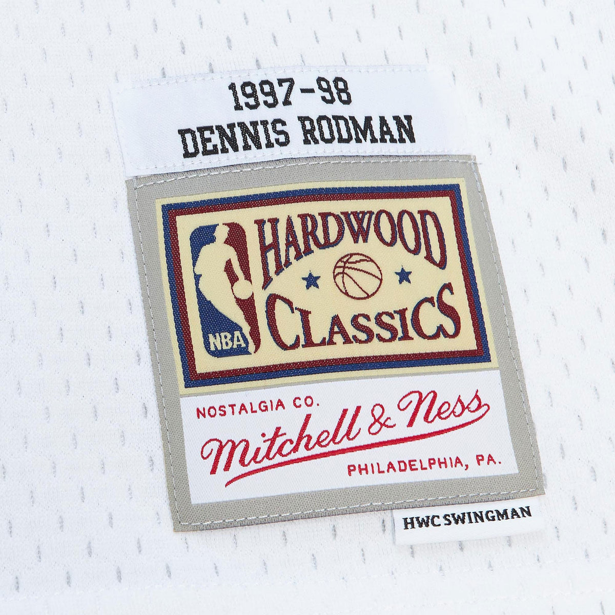 Chicago Bulls Mitchell & Ness Dennis Rodman 1997 Cracked Cement Swingman Jersey - White product image 6, provided for visual
