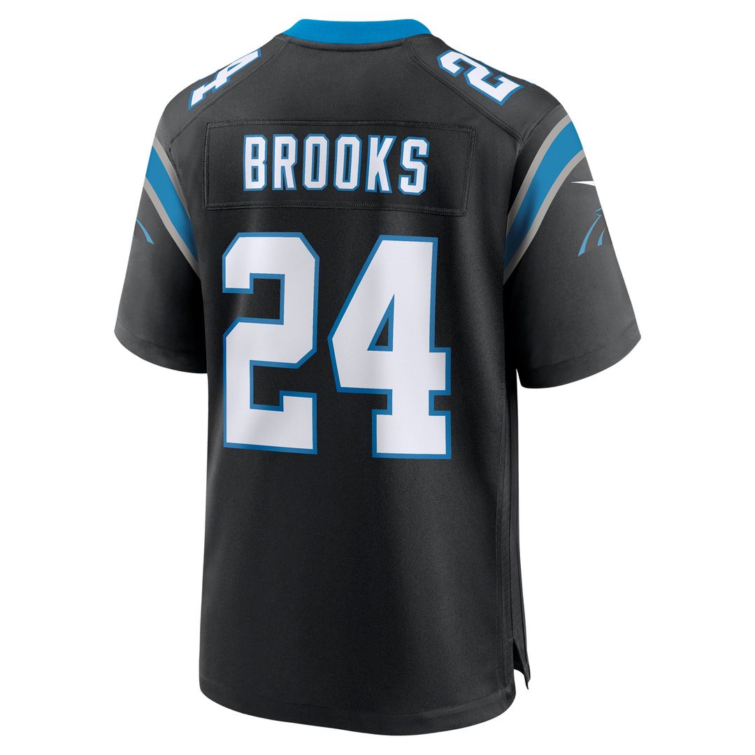 Carolina Panthers Jonathon Brooks Nike Black Game Jersey product image 3, provided for visual reference and product detail