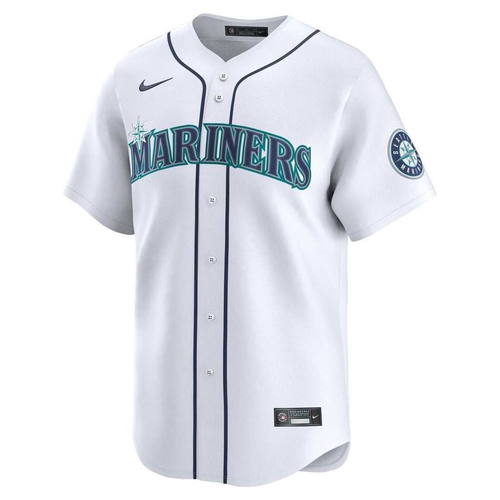 Seattle Mariners Julio Rodríguez Nike White Home Limited Player Jersey product image 2, provided for visual reference and