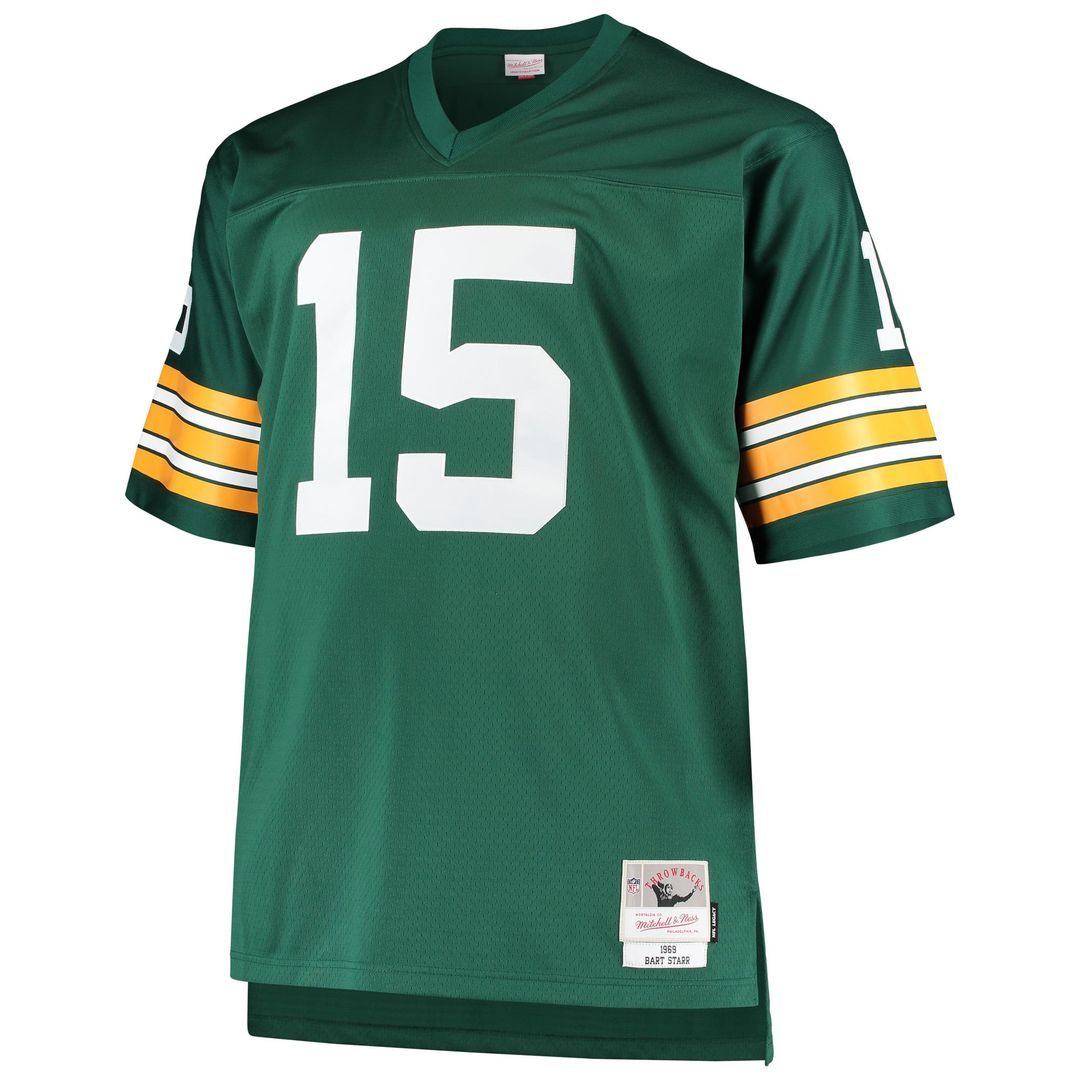 Green Bay Packers Bart Starr Mitchell & Ness Green Big & Tall 1968 Retired Player Replica Jersey product image 2, provided