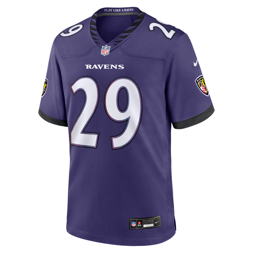 Baltimore Ravens Chandler Rivers Nike Purple Team Game Jersey product image 2, provided for visual reference and product