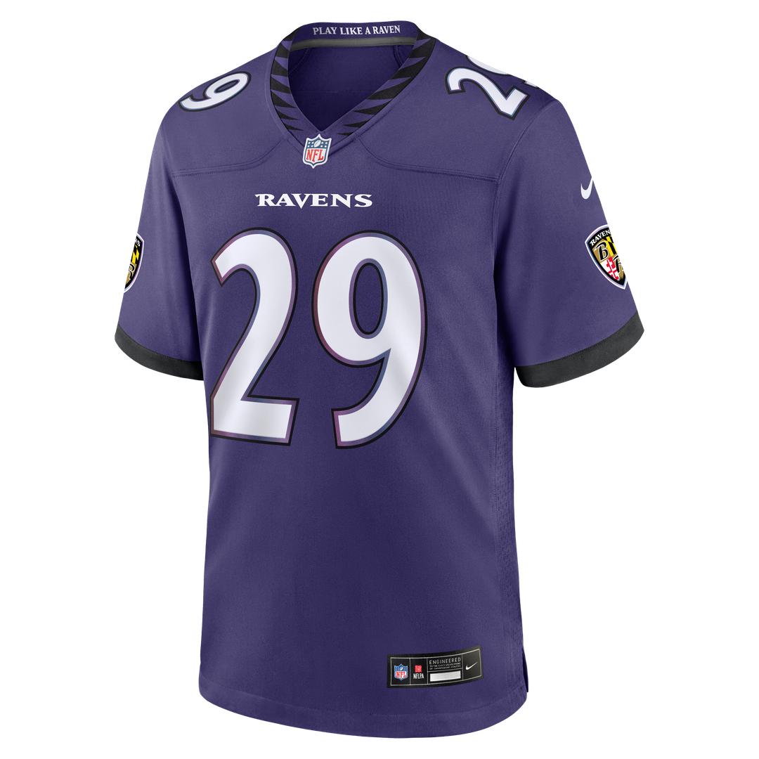 Baltimore Ravens Chandler Rivers Nike Purple Team Game Jersey product image 2, provided for visual reference and product