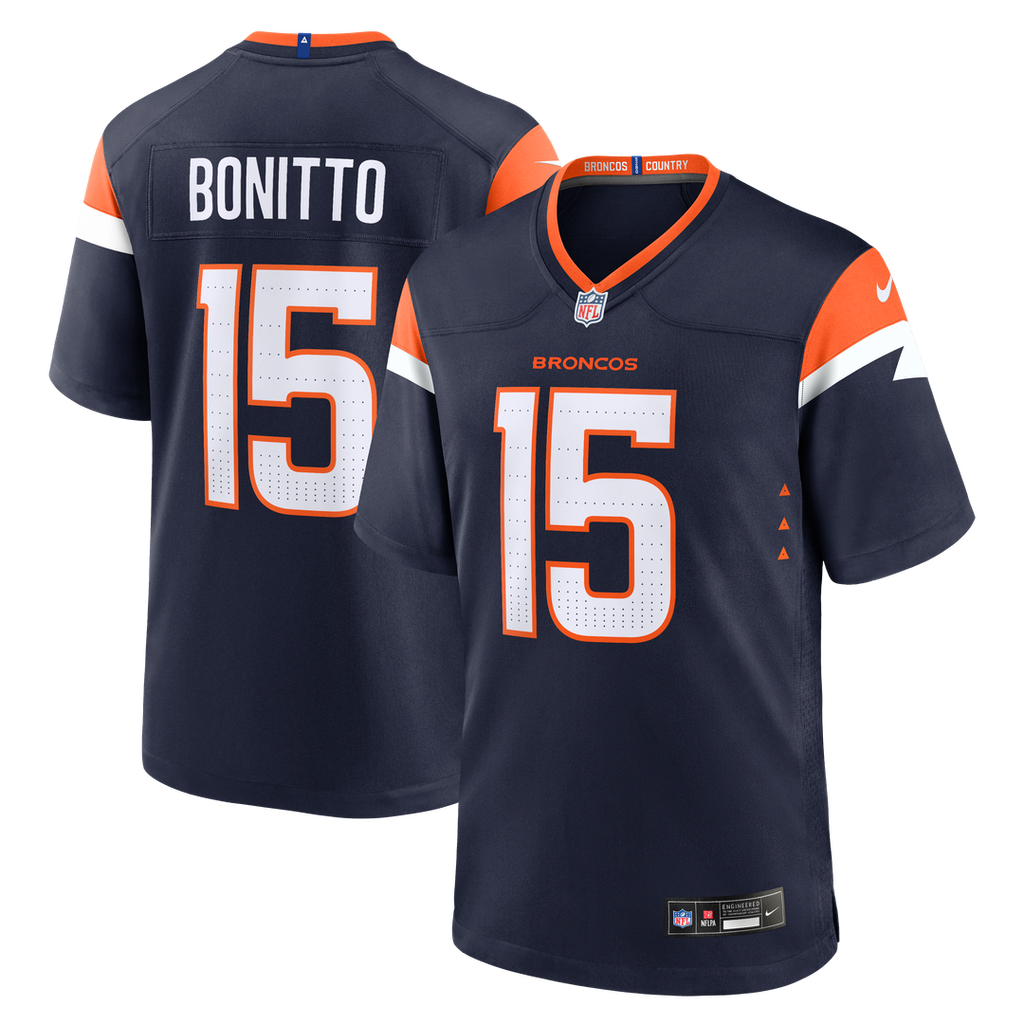 Denver Broncos Nik Bonitto Nike Navy Alternate Game Jersey product image 1, provided for visual reference and product detail