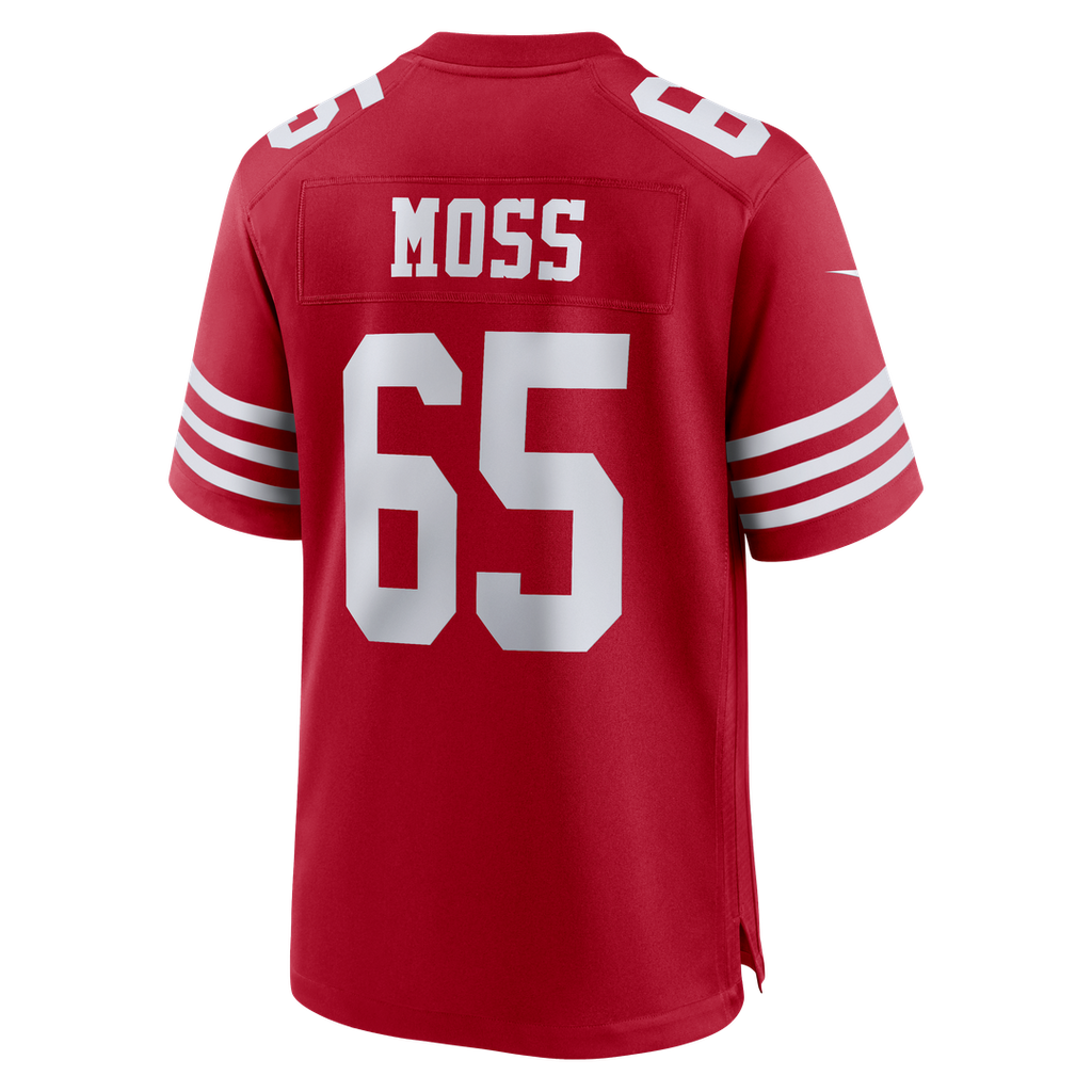 San Francisco 49ers Drew Moss Nike Scarlet Team Game Jersey product image 3, provided for visual reference and product