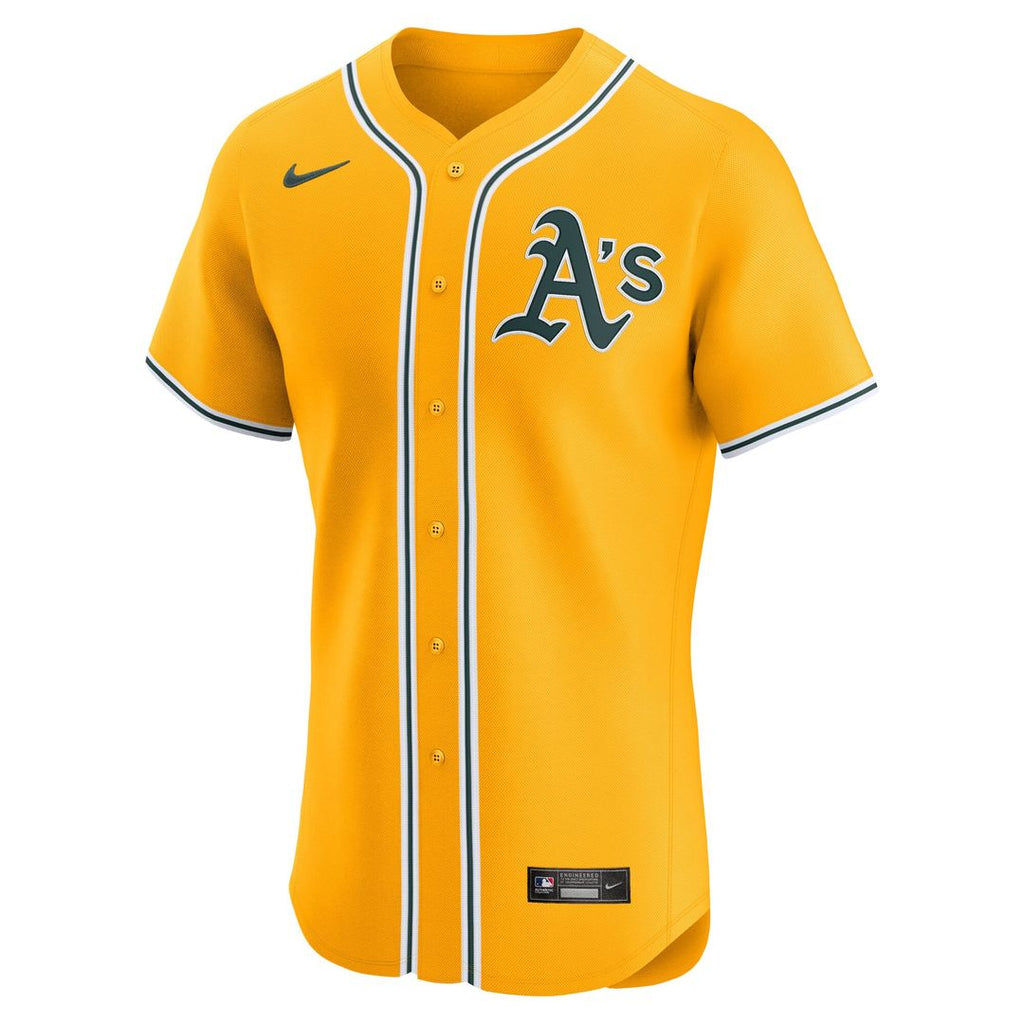 Athletics Nike Gold Alternate 2 Elite Jersey product image 2, provided for visual reference and product detail review