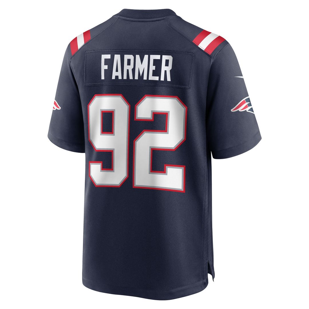 New England Patriots Joshua Farmer Nike Navy Team Game Jersey product image 3, provided for visual reference and product