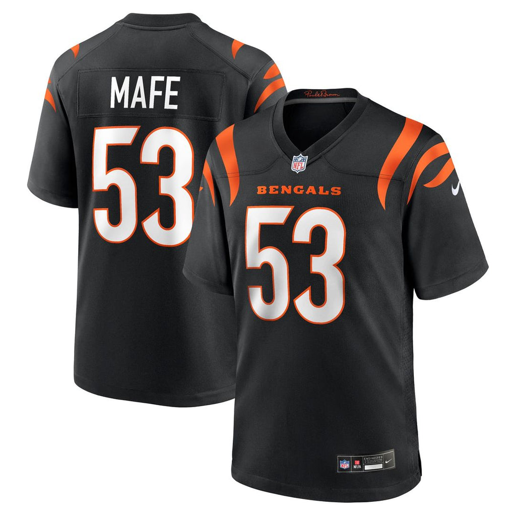 Cincinnati Bengals Boye Mafe Nike Black Team Game Jersey product image 1, provided for visual reference and product detail