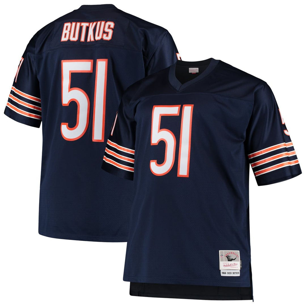 Chicago Bears Dick Butkus Mitchell & Ness Navy Big & Tall 1966 Retired Player Replica Jersey product image 1, provided for