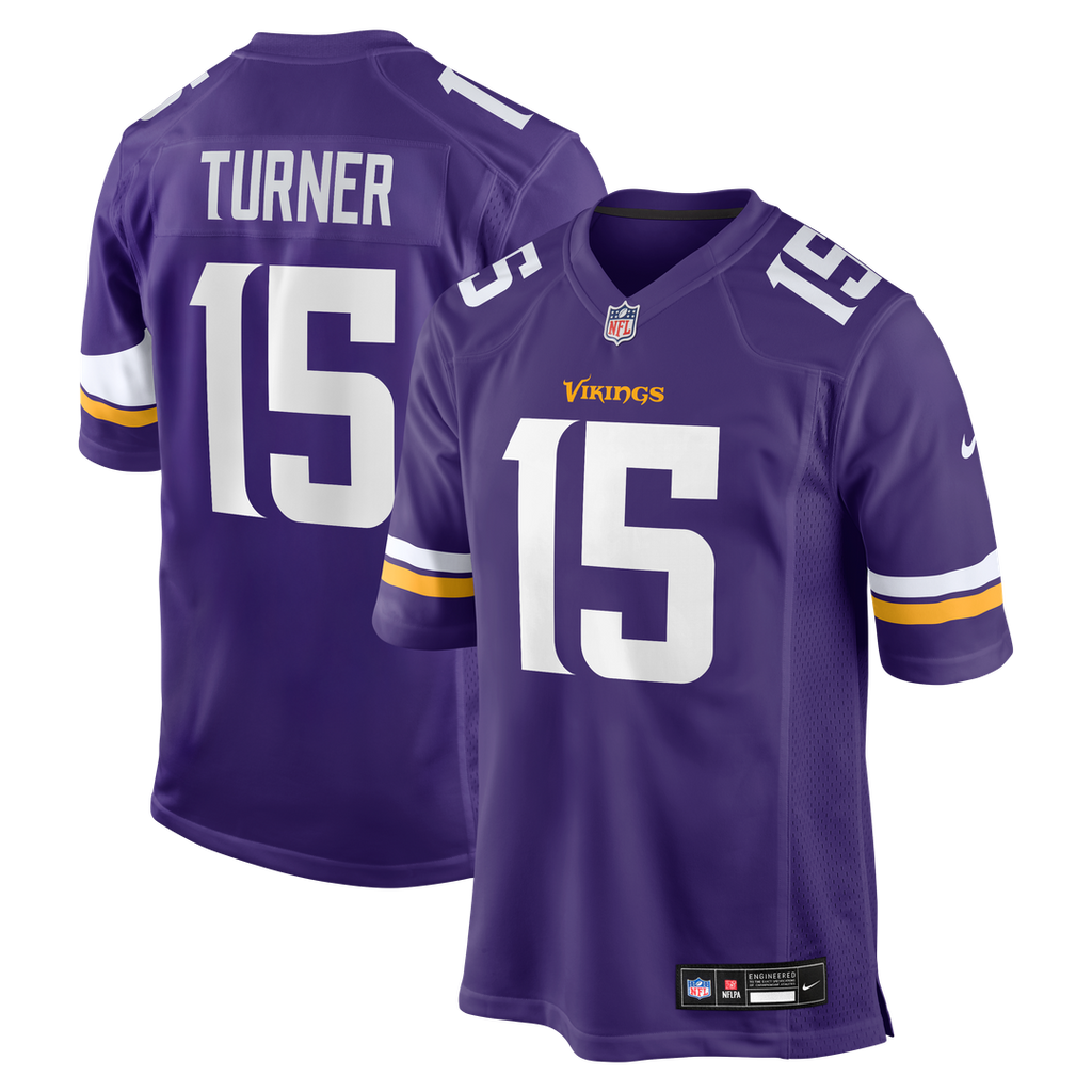 Minnesota Vikings Dallas Turner Nike Purple Player Game Jersey product image 1, provided for visual reference and product