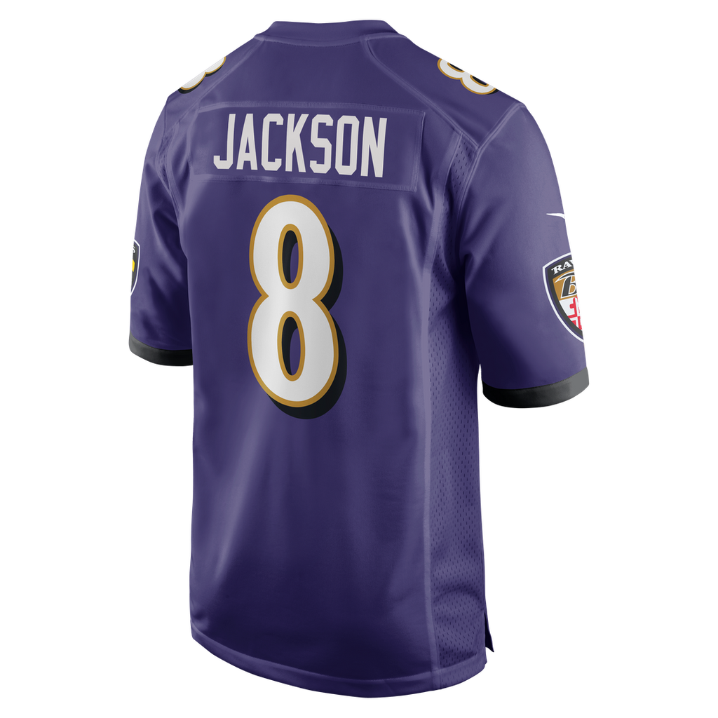 Baltimore Ravens Lamar Jackson Nike Purple Game Jersey product image 3, provided for visual reference and product detail