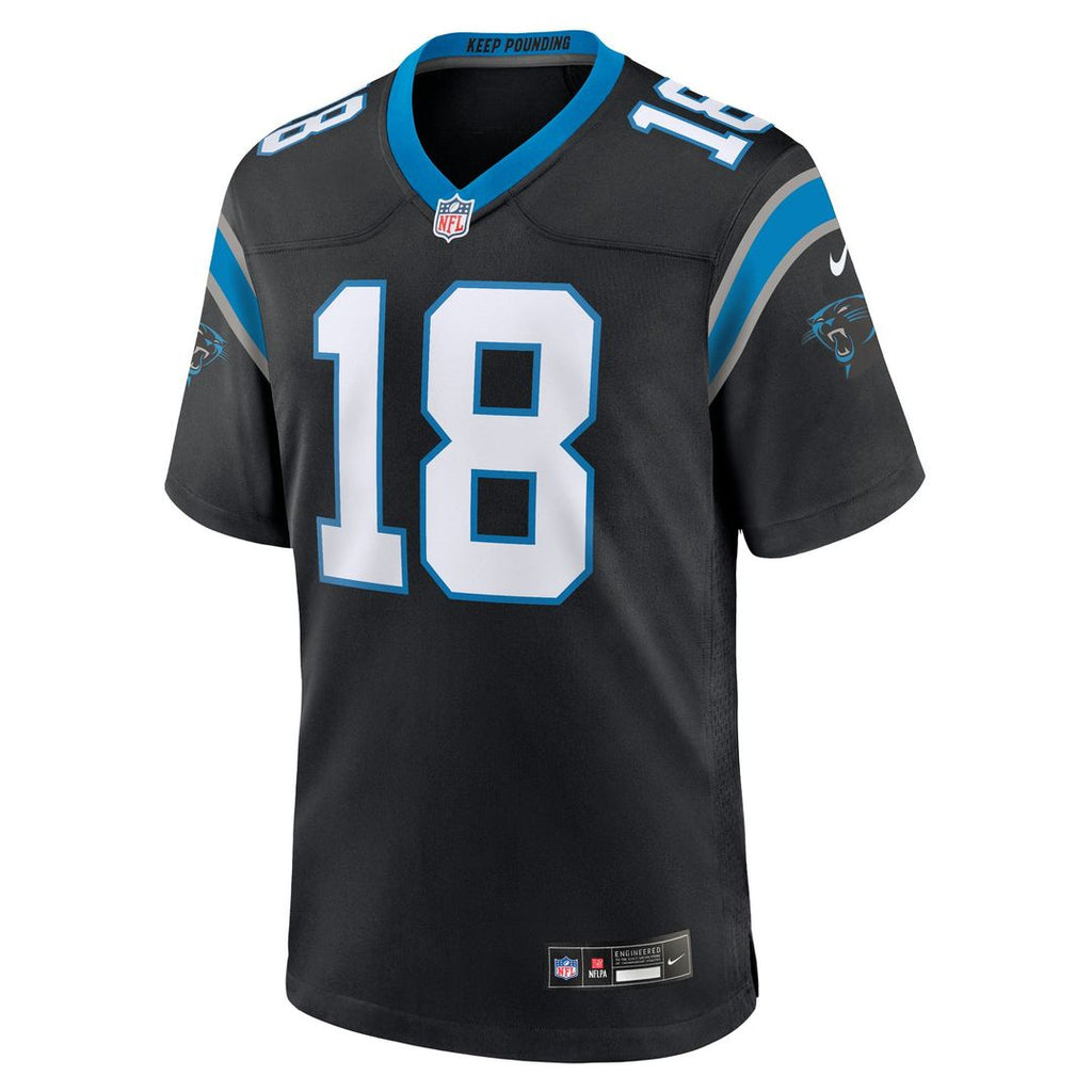 Carolina Panthers Jalen Coker Nike Black Team Game Jersey product image 2, provided for visual reference and product detail