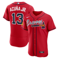 Atlanta Braves Ronald Acuña Jr. Nike Red Alternate Authentic Sponsor Patch Jersey product image 1, provided for visual