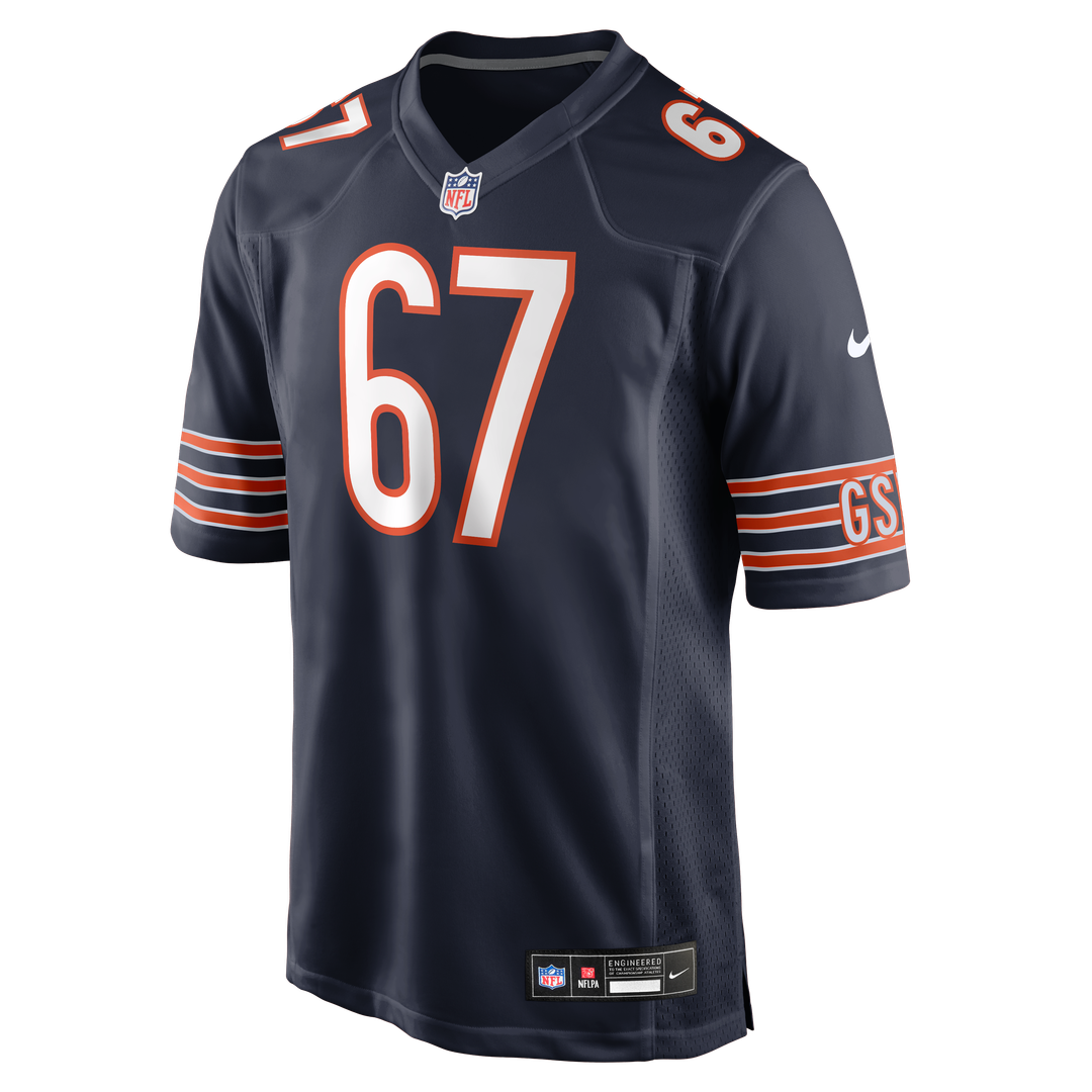 Chicago Bears Garrett Bradbury Nike Navy Team Game Jersey product image 4, provided for visual reference and product detail