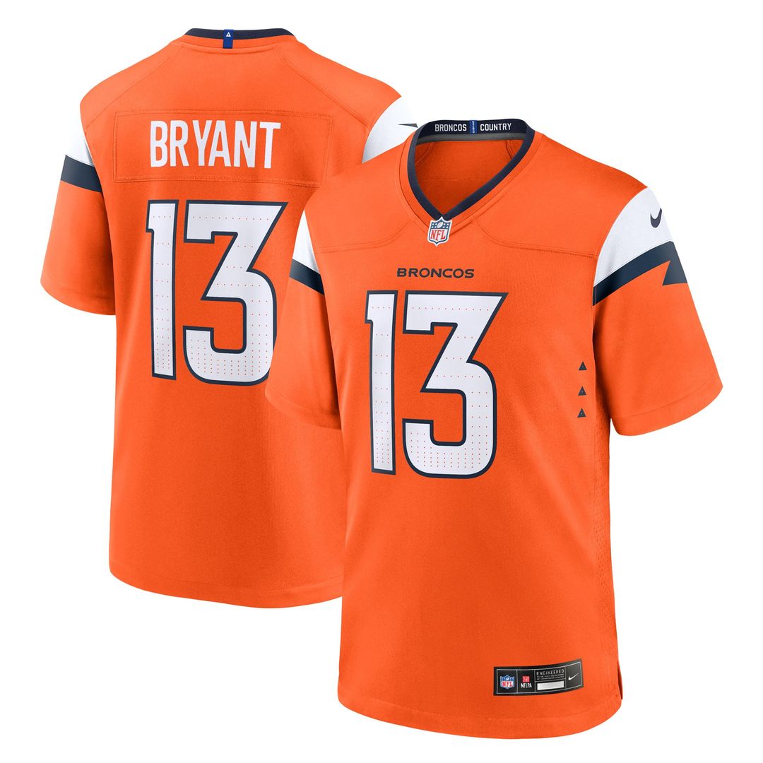 Denver Broncos Pat Bryant Nike Orange Team Game Jersey product image 1, provided for visual reference and product detail
