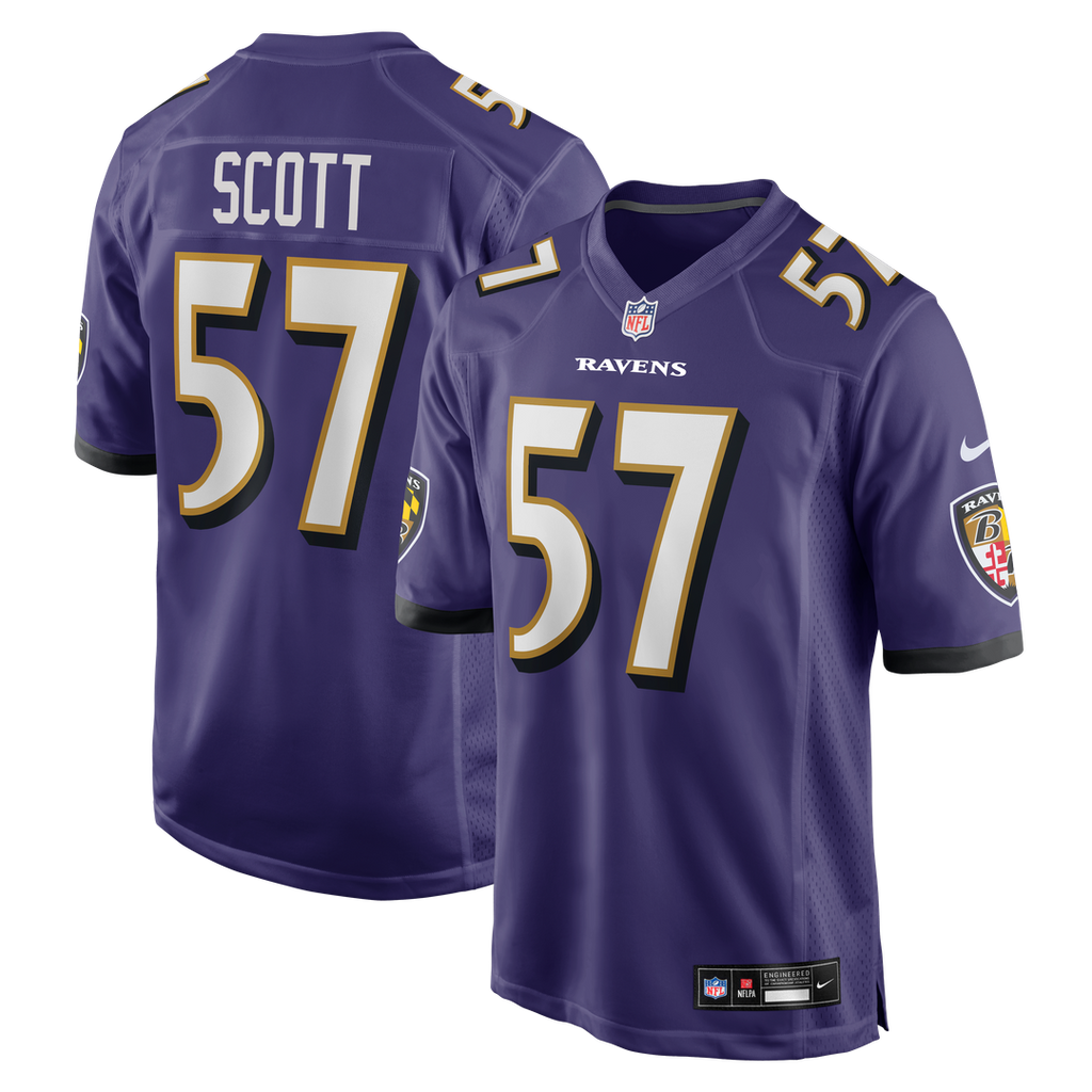 Baltimore Ravens Bart Scott Nike Purple Game Retired Player Jersey product image 1, provided for visual reference and