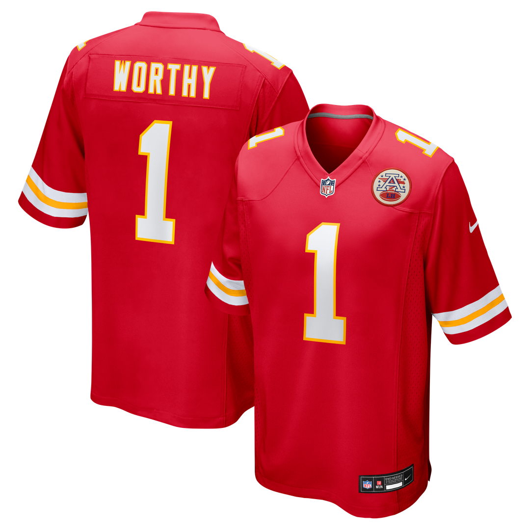 Kansas City Chiefs Xavier Worthy Nike Red Player Game Jersey product image 1, provided for visual reference and product
