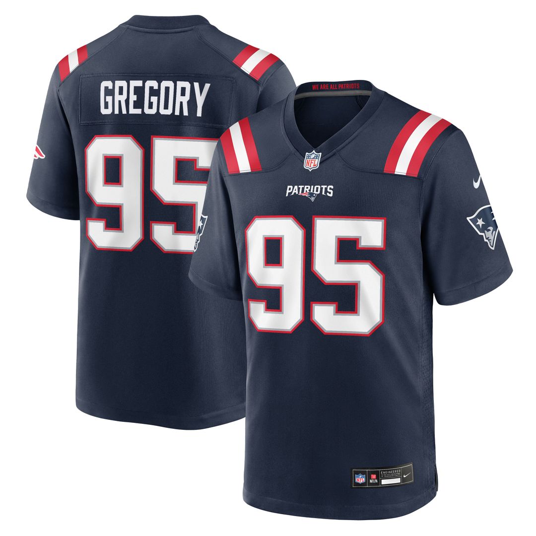 New England Patriots Eric Gregory Nike Navy Team Game Jersey product image 1, provided for visual reference and product
