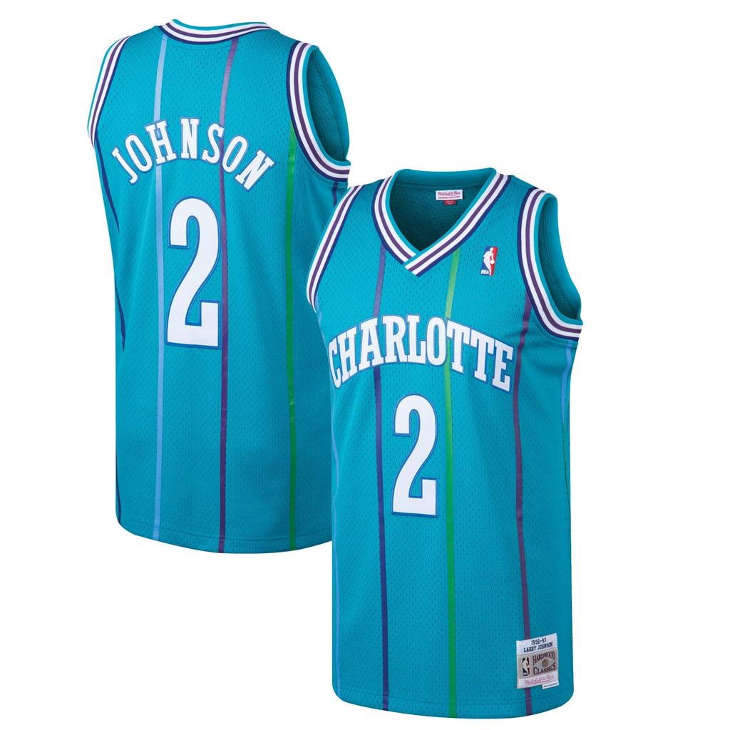 Men's Mitchell & Ness Larry Johnson Teal Charlotte Hornets product image 1