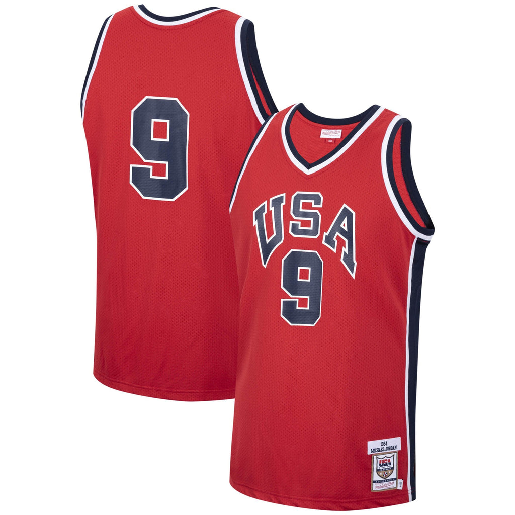 USA 1984 Michael Jordan USA Basketball Authentic Alternate Jersey By Mitchell & Ness - Red product image 1, provided for
