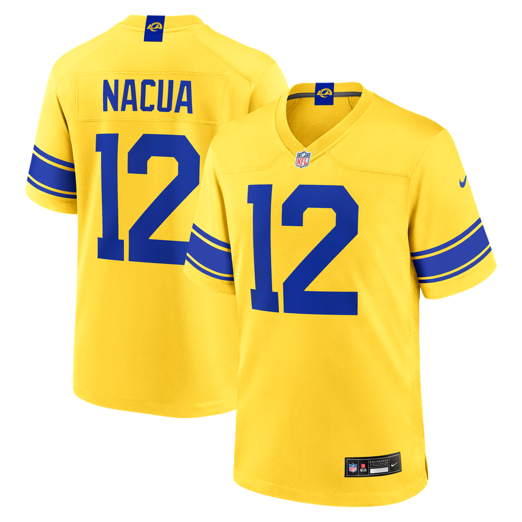 Los Angeles Rams Puka Nacua Nike Classic Sol Game Jersey product image 1, provided for visual reference and product detail