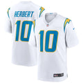 Los Angeles Chargers Justin Herbert Nike White Game Jersey product image 1, provided for visual reference and product detail