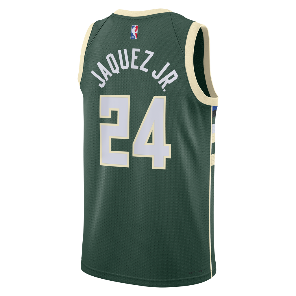 Milwaukee Bucks Nike Icon Edition Swingman Jersey - Hunter Green - Jaime Jaquez Jr. - Unisex product image 4, provided for