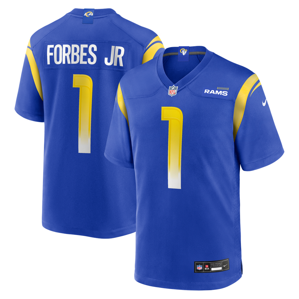 Los Angeles Rams Emmanuel Forbes Jr. Nike Royal Team Game Jersey product image 1, provided for visual reference and product