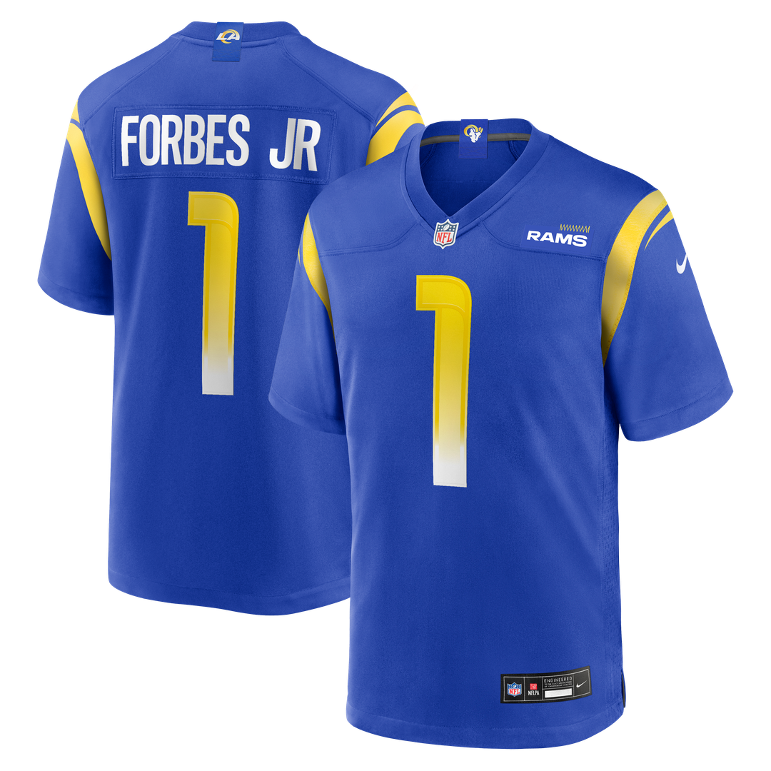 Los Angeles Rams Emmanuel Forbes Jr. Nike Royal Team Game Jersey product image 1, provided for visual reference and product