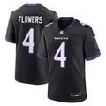 Baltimore Ravens Zay Flowers Nike Black Alternate Game Jersey product image 1, provided for visual reference and product