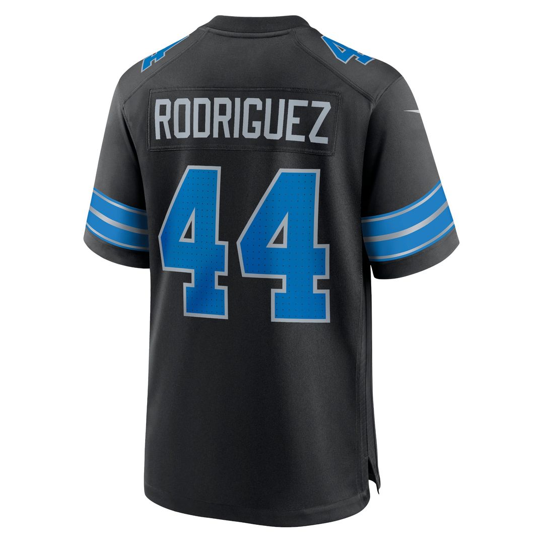 Detroit Lions Malcolm Rodriguez Nike Black 2nd Alternate Game Jersey product image 3, provided for visual reference and