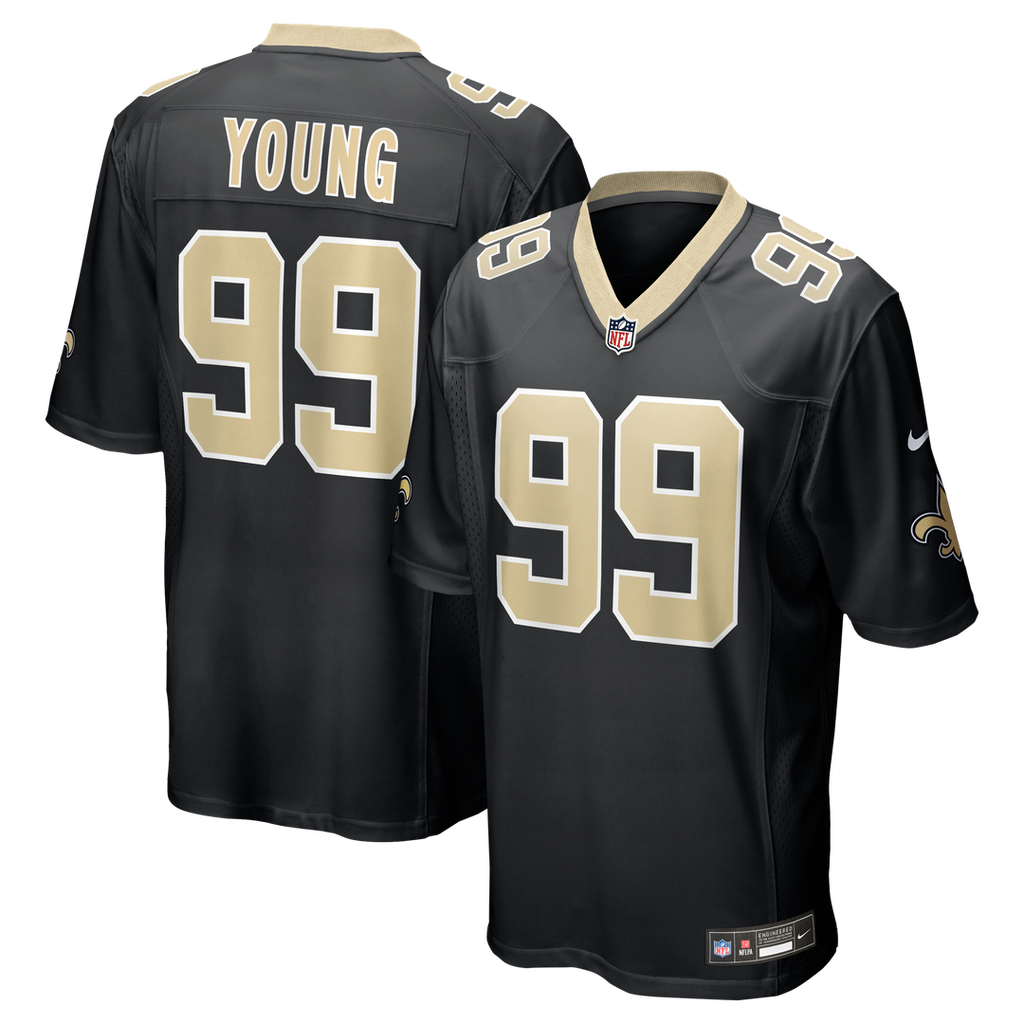 New Orleans Saints Chase Young Nike Black Game Jersey product image 1, provided for visual reference and product detail