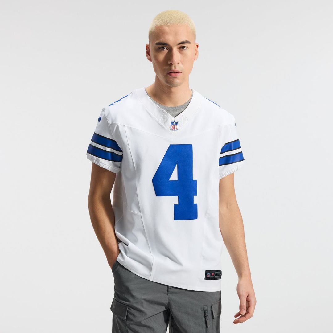 Dallas Cowboys Dak Prescott Nike White Vapor F.U.S.E. Elite Jersey product image 2, provided for visual reference and