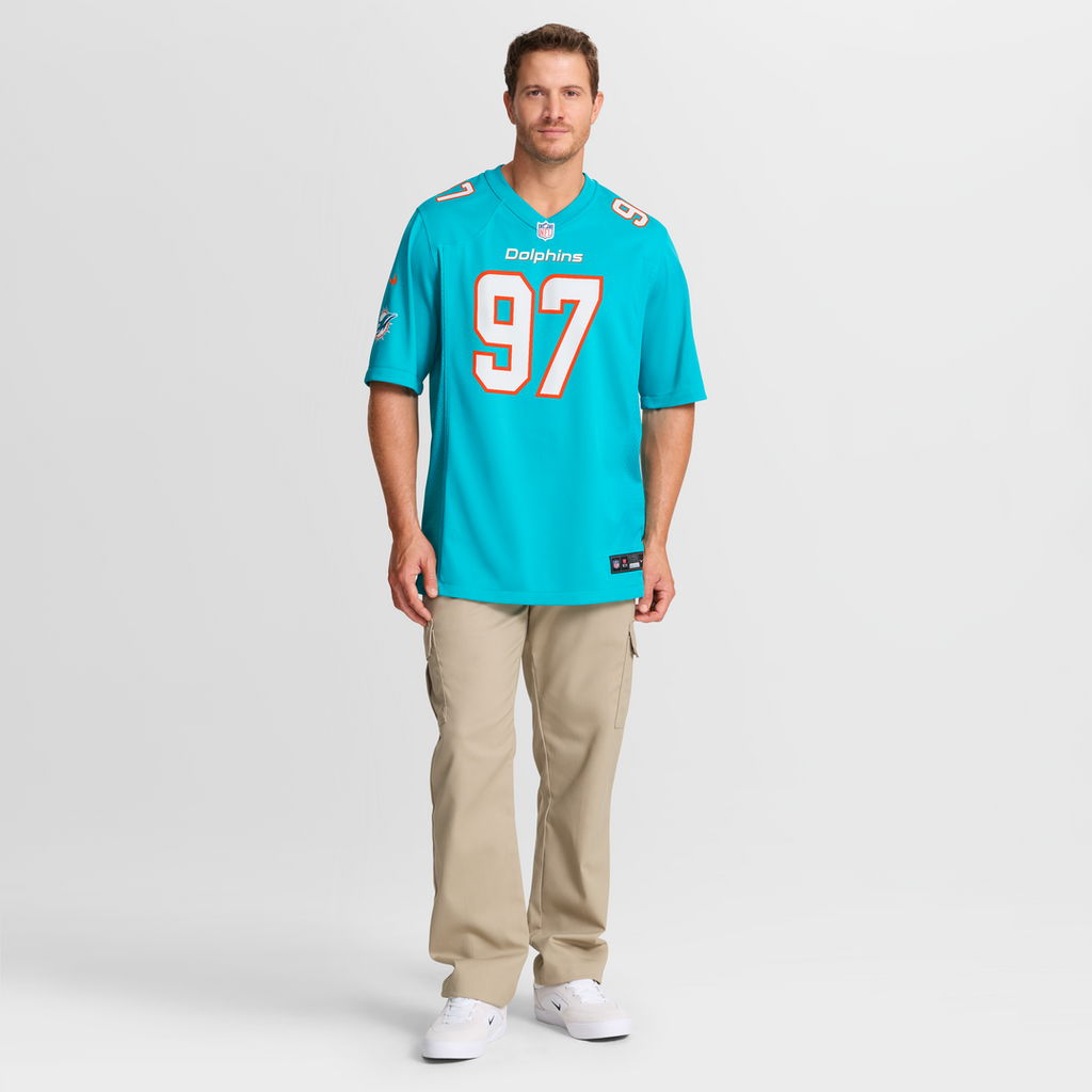 Miami Dolphins Rashard Lawrence Nike Aqua Team Game Jersey product image 7, provided for visual reference and product detail