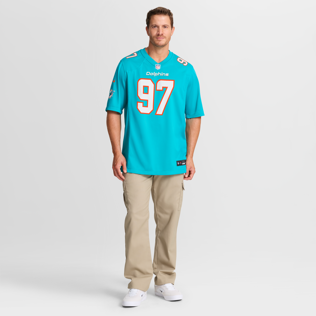 Miami Dolphins Rashard Lawrence Nike Aqua Team Game Jersey product image 7, provided for visual reference and product detail