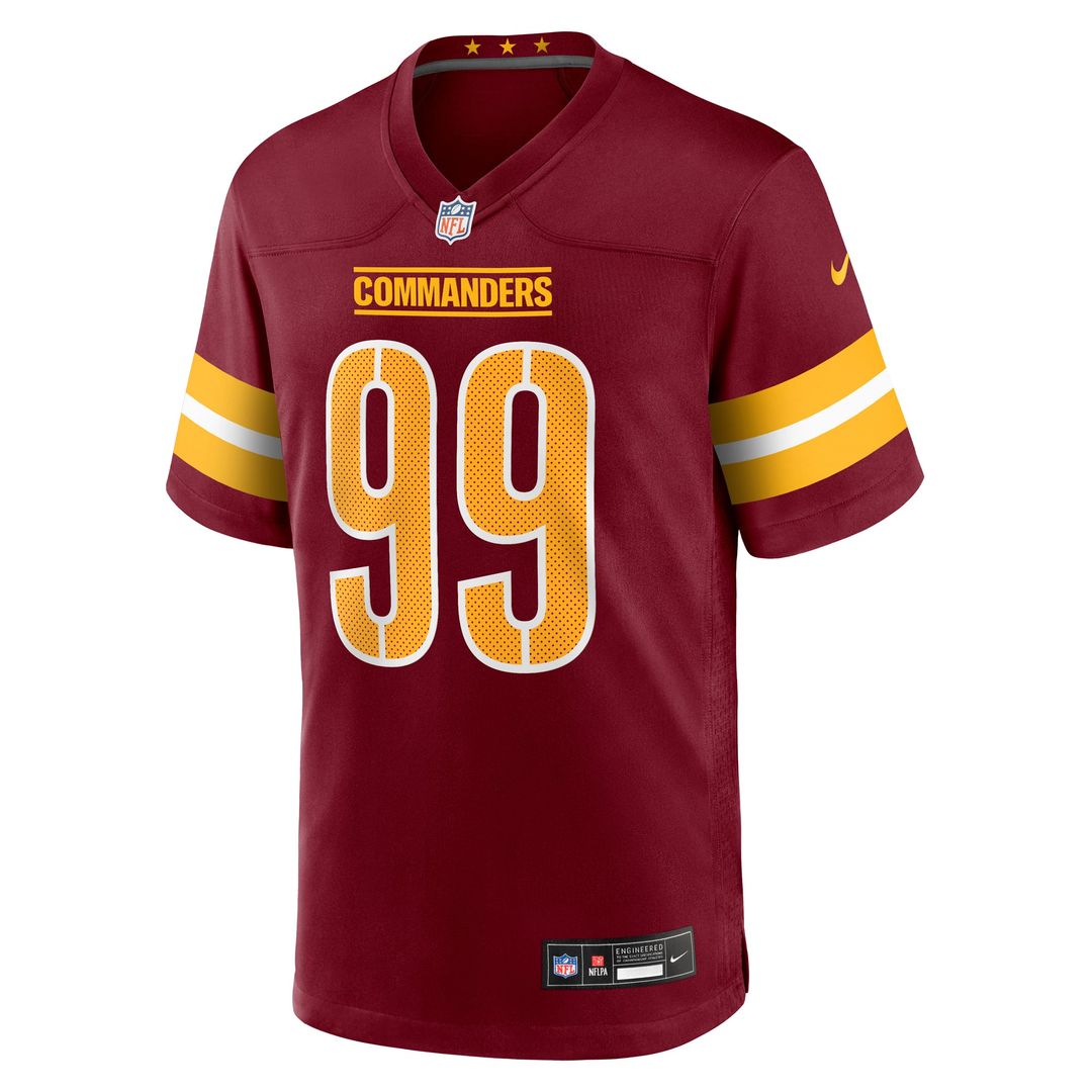 Washington Commanders Javon Kinlaw Nike Burgundy Team Game Jersey product image 2, provided for visual reference and product