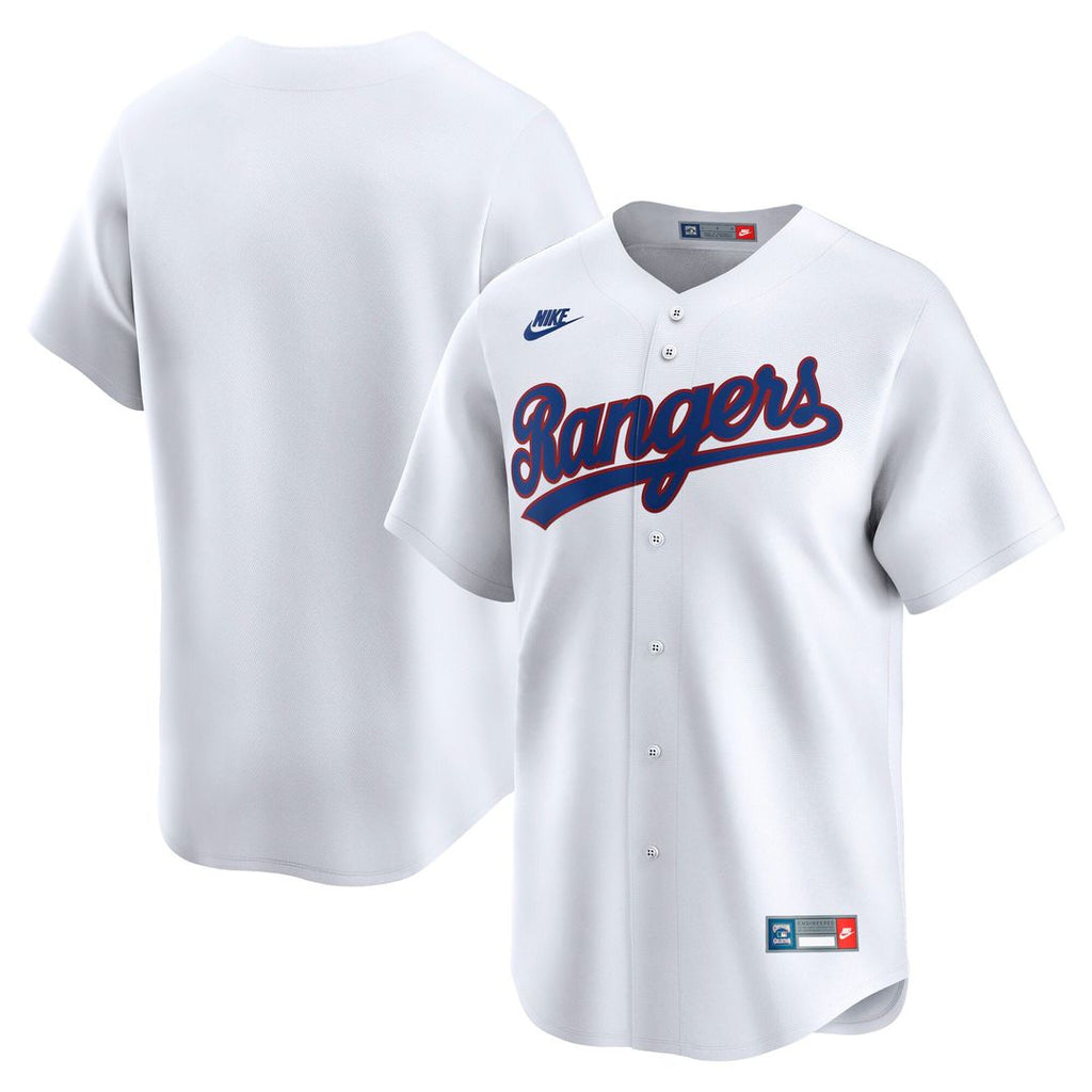 Texas Rangers Nike White Cooperstown Collection Limited Jersey product image 1, provided for visual reference and product