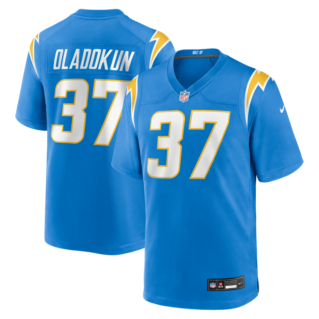 Los Angeles Chargers Jordan Oladokun Nike Powder Blue Team Game Jersey product image 1, provided for visual reference and