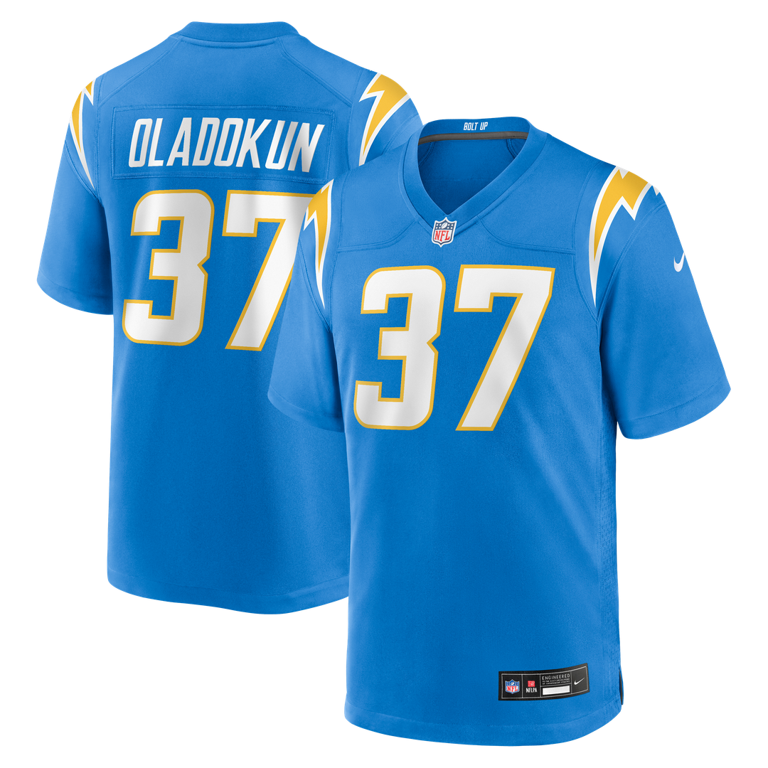 Los Angeles Chargers Jordan Oladokun Nike Powder Blue Team Game Jersey product image 1, provided for visual reference and