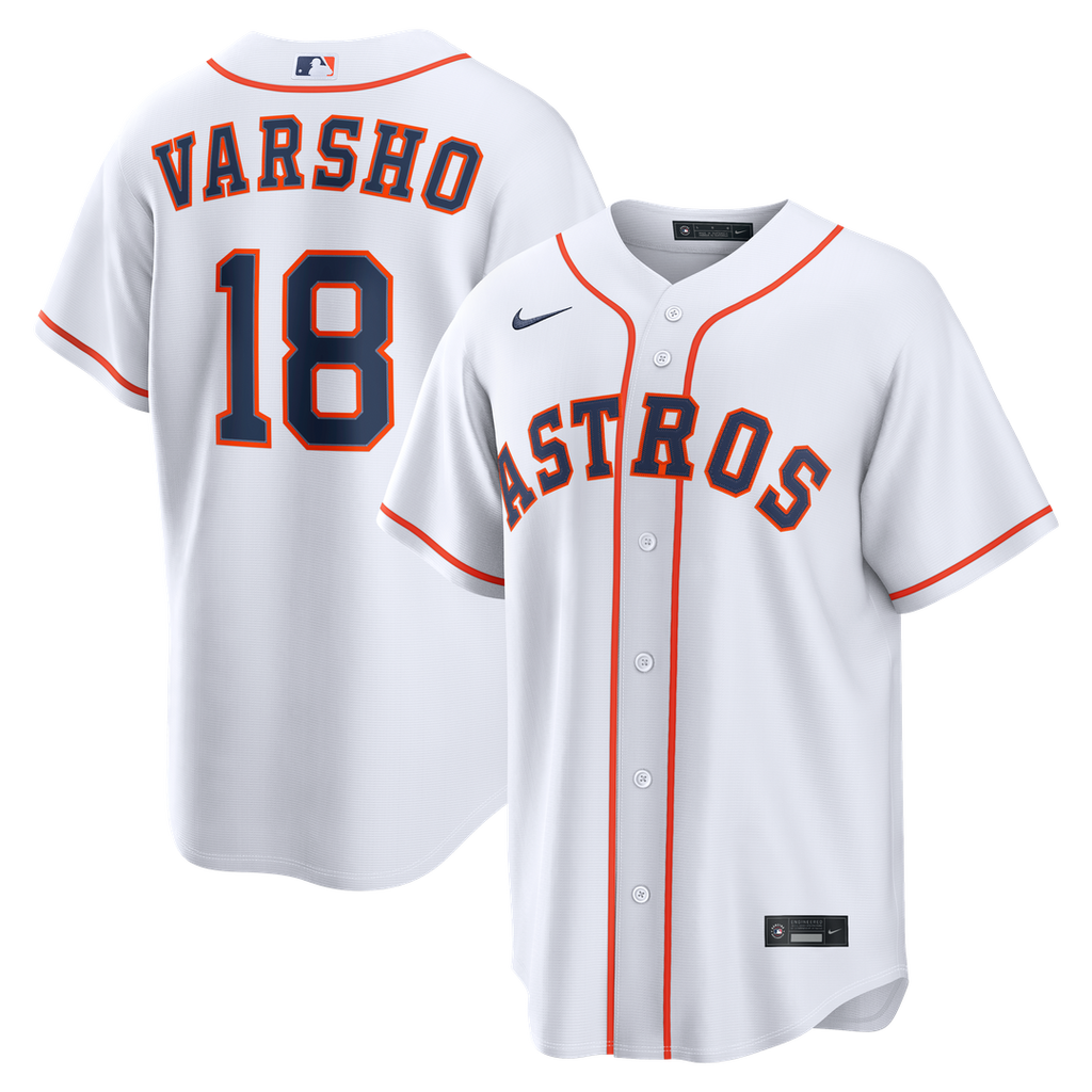 Houston Astros Daulton Varsho Nike White Home Replica Jersey product image 1, provided for visual reference and product