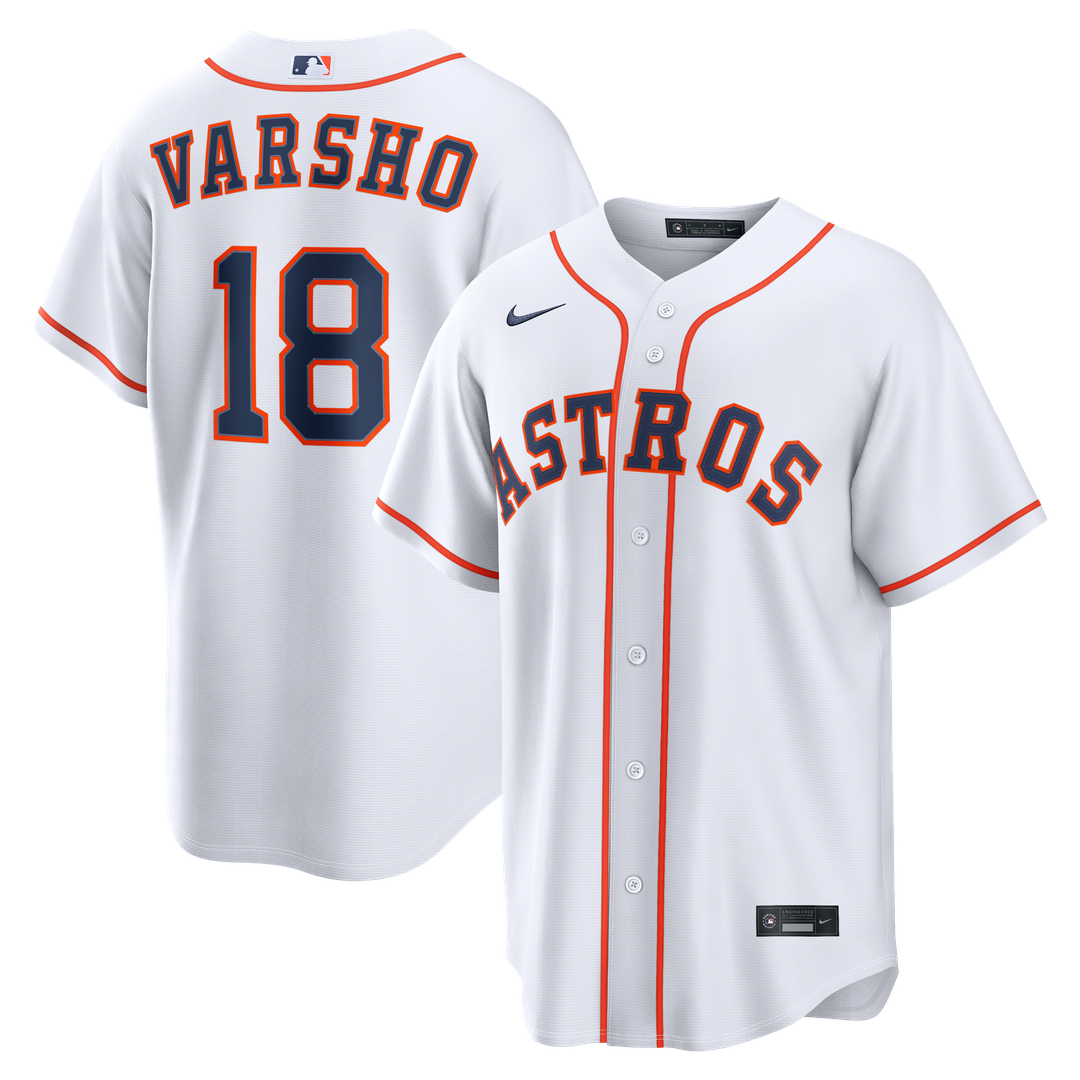 Houston Astros Daulton Varsho Nike White Home Replica Jersey product image 1, provided for visual reference and product