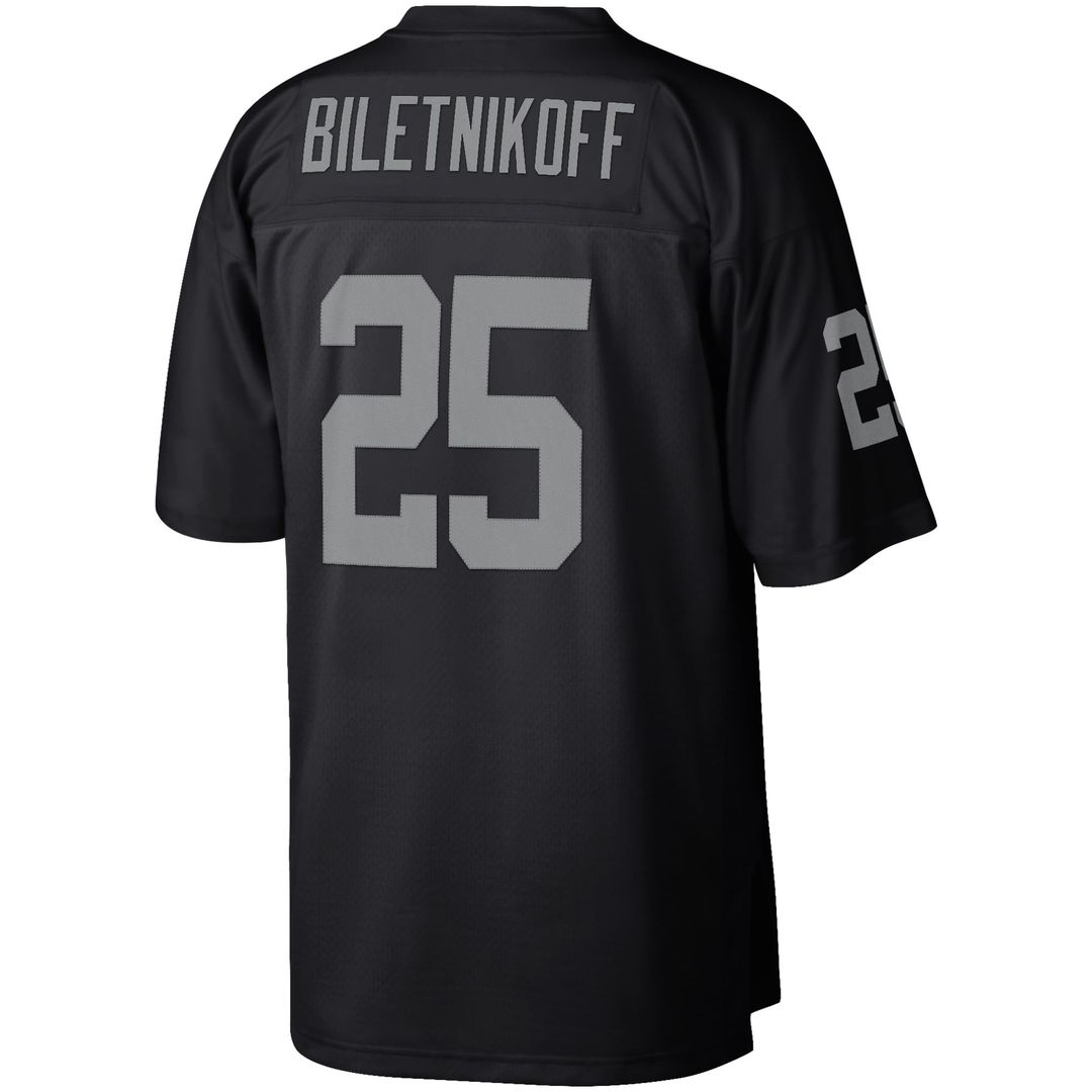 Las Vegas Raiders Fred Biletnikoff Mitchell & Ness Black Retired Player Legacy Replica Jersey product image 3, provided for