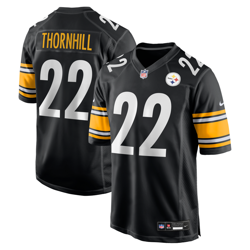 Pittsburgh Steelers Juan Thornhill Nike Black Team Game Jersey product image 1, provided for visual reference and product
