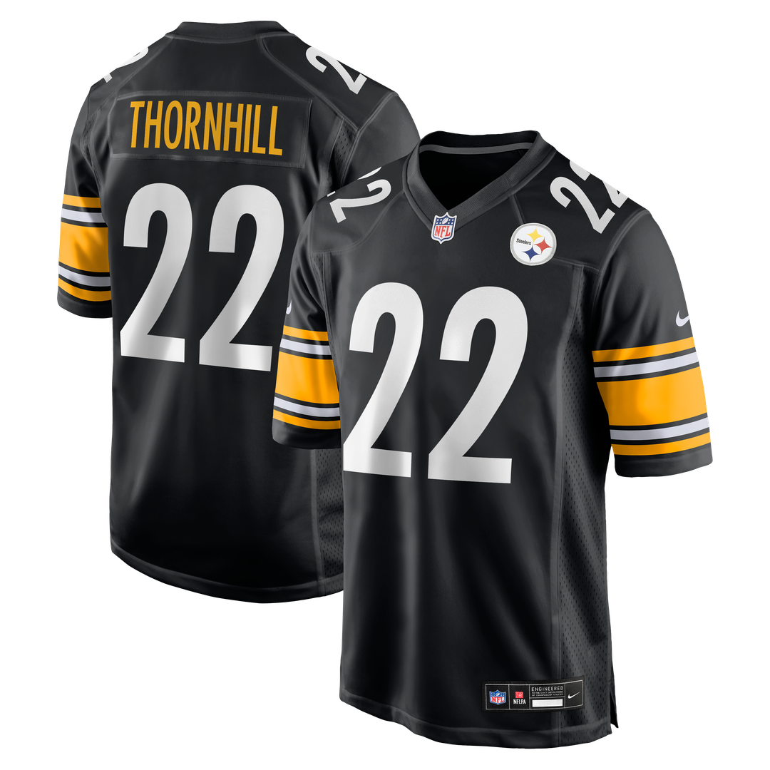 Pittsburgh Steelers Juan Thornhill Nike Black Team Game Jersey product image 1, provided for visual reference and product