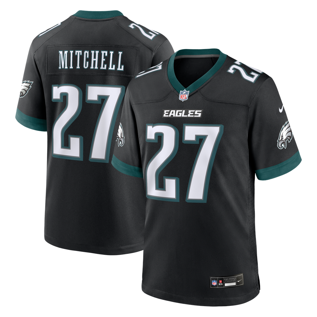 Philadelphia Eagles Quinyon Mitchell Nike Black Alternate Game Jersey product image 1, provided for visual reference and