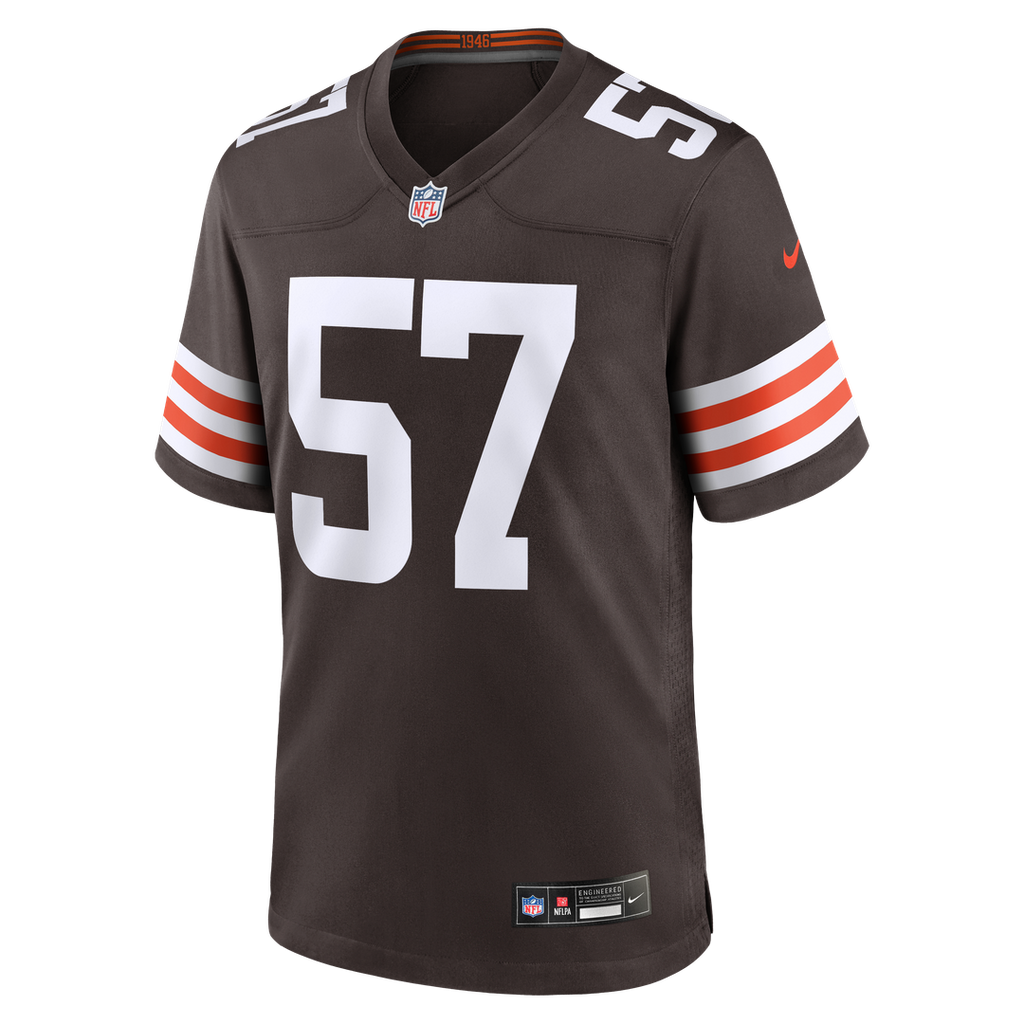 Cleveland Browns Isaiah McGuire Nike Brown Team Game Jersey product image 2, provided for visual reference and product