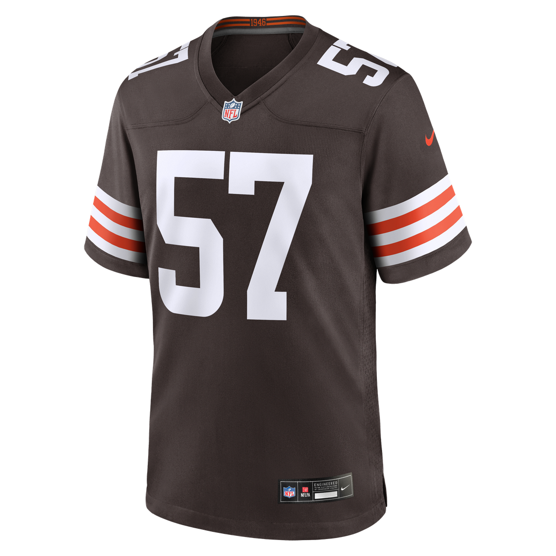 Cleveland Browns Isaiah McGuire Nike Brown Team Game Jersey product image 2, provided for visual reference and product
