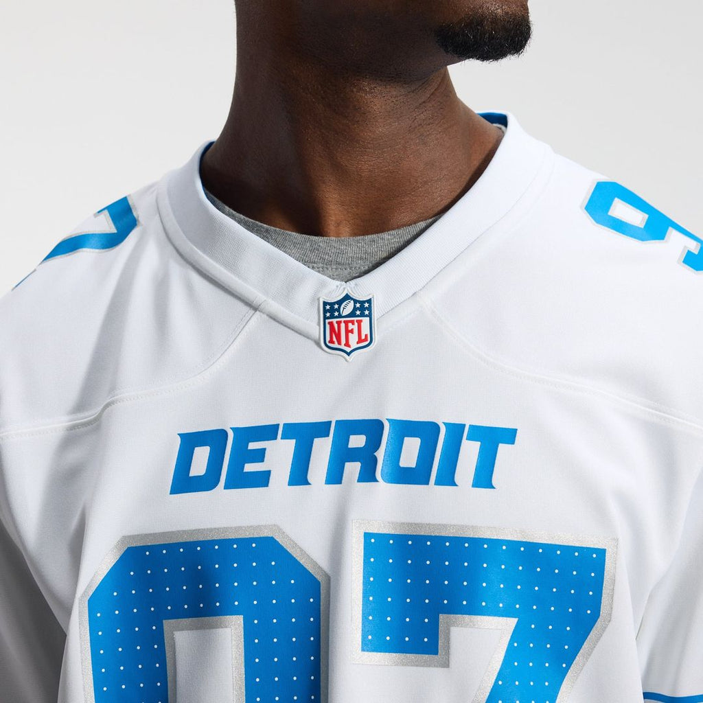 Detroit Lions Aidan Hutchinson Nike White Game Jersey product image 9, provided for visual reference and product detail