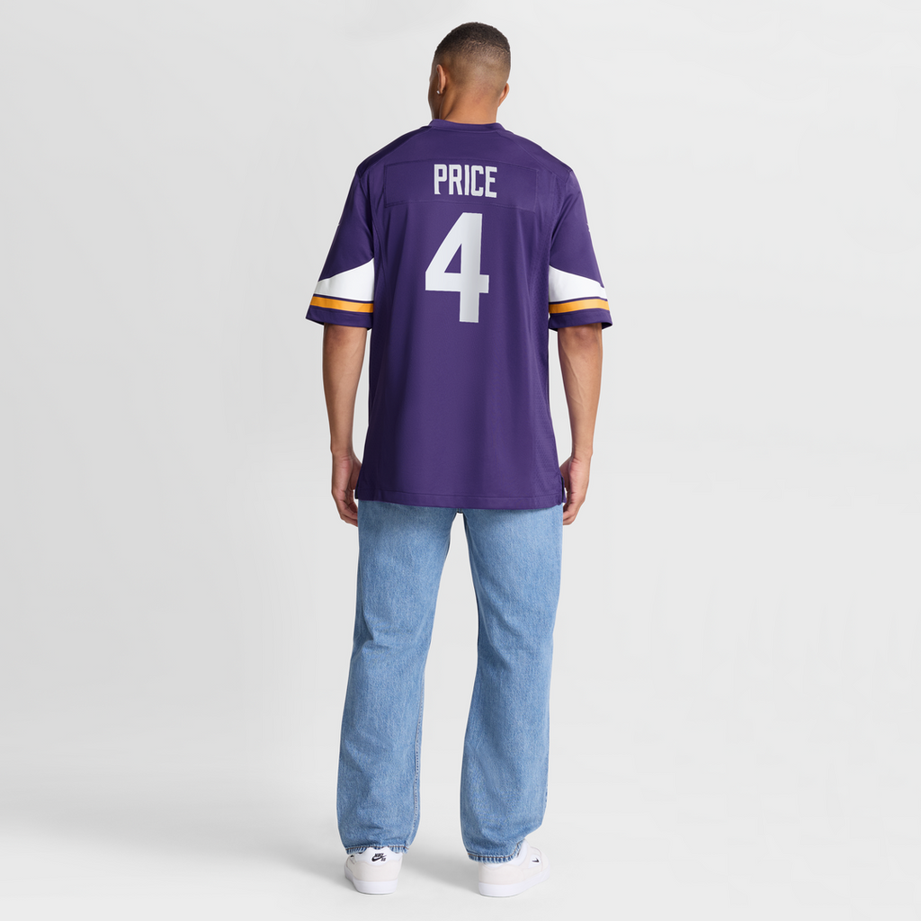 Minnesota Vikings Myles Price Nike Purple Team Game Jersey product image 8, provided for visual reference and product detail