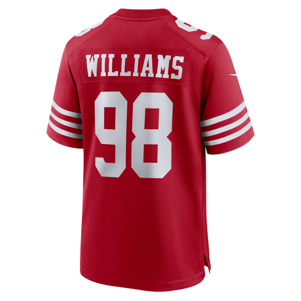 San Francisco 49ers Mykel Williams Nike Scarlet Team Game Jersey product image 3, provided for visual reference and product