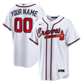 Atlanta Braves Nike White Home Replica Custom Jersey product image 1, provided for visual reference and product detail review
